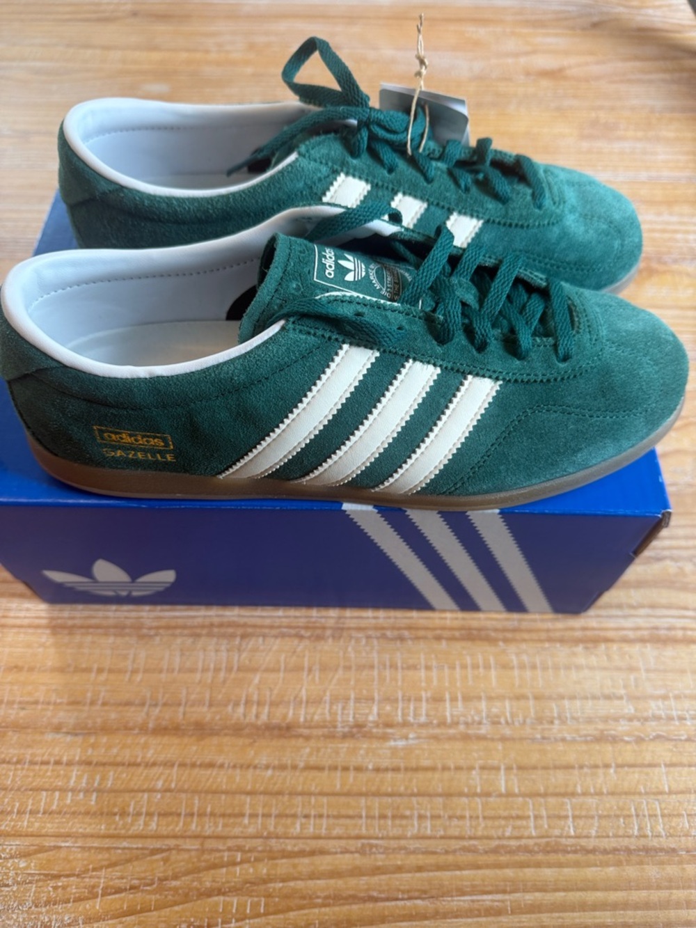 adidas Green Suede Sneakers with White Stripes
